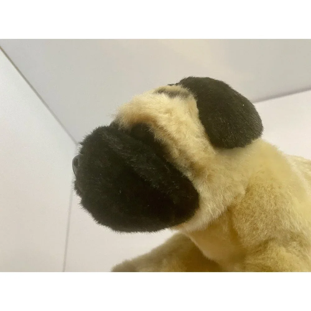 Animal Alley Realistic Tan Black Pug Dog Plush 11” Toys R Us‎ Stuffed Animal